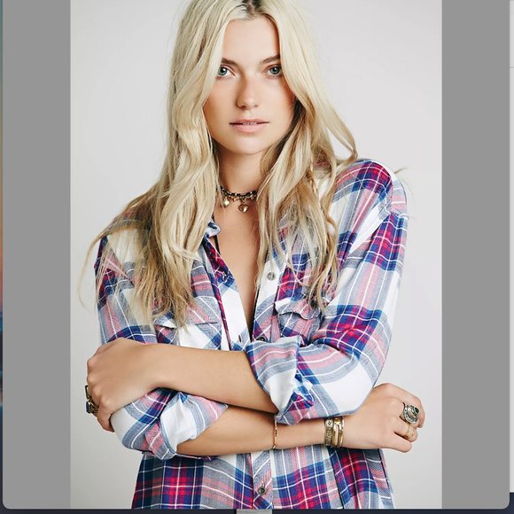 Rails for Free People button down plaid shirt - Picture 2 of 10